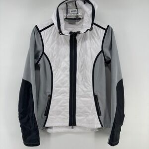 Athleta Jacket Womens XS White Aries Quilted Hooded Full Zip Athletic Hybrid